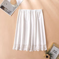 Fashion Thin Ice Silk Modal Female Half Length Skirt Anti-glare Innerwear Short Skirt Pure Color Mesh Flower Underskirt