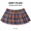 Women's Plaid Pleated Mini Skirt with Elastic Waistband One Size 22 cm Short A-Line Polyester Skirt for Cosplay Parties