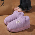 Winter Thicken Warm Slippers Men Women Corduroy Plush House Shoes Anti-slip Soft Sole Couple Indoor Cotton Furry Footwear Casual