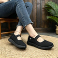 Women Knit Slip On Shoes Breathable Mesh Flat Loafers Lightweight Comfort Soft Sole Walking Casual Shoes For Elderly Ladies