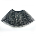 Ladies Silver Star Sequin Black Tulle Half Skirt Ballet Style Puffy Princess Short Skirt for Photo Shoots And Performances