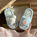 Cute Plush Women House Slippers Fleece‑Lined Warm Non‑Slip Soft Casual Winter Indoor Floor Shoes