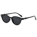 Korean-style fashionable round-frame sunglasses with a bow-shaped design for women