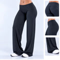 DFXEN Logo Women's Naked Feel Yoga Pants High Waist Butt Lift Wide Leg Flowy Trousers Soft Stretch Gym Fitness Workout Leggings