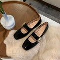2025 Luxury Shoes Mary Jeans Woman Velvet Med-High Heels&Flats Heeled Loafers Crystal Leather Belt Strap Ballets Femme Chaussure