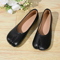 Japanese Style Tabi Ninja Shoes Women Cozy Leather Flats Split Hoof Toe Loafers Femme Mary Jeans Mocasines Ladies Ballerina Shoe