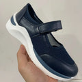 Women's Large Size 36-43 Grid Round Head Knitted Women's Thick Sole Single Shoes Casual Women's Shoes Sneakers