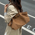 Tote Bag Vintage Suede Shoulder Bag for Women, Minimalist Large Capacity Tote Bag, Elegant Retro Shoulder Purse for Daily Dating Travel