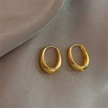 Trend Metal Geometry Gold Color Women's Hoop Earrings Fashion New Design Oval Minimalist Female Earrings Fashion Jewelry Gift