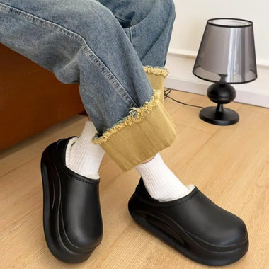 Thicken Bottom Anti Slip House Slippers Women Warm Plush Soft Sole EVA Slippers Women Winter Plus Size Light Weight Couple Shoes