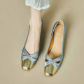 2026 Spring/Fall Hollow-Out Women's Flats - Patchwork Chunky Heel Shallow-Cut Vintage Shoes, Temperament Commuter Fashion Shoes