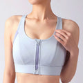 Comfortable Patchwork Front Zipper Sports Bra Slim Fit Anti-sagging Underwear for Women Shockproof Beauty Back Seamless Bra Girl