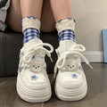 Women Sneakers Platform Casual Shoes Lace-up Breathable Star White Shoes Retro Running Shoe Outdoor Height Increase Women Shoes