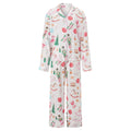 HEZIOWYUN Satin Silk Christmas Pajamas Set for Women Cute Santa Claus Pjs Button Up Shirt + Long Pants 2 Piece Xmas Jammies
