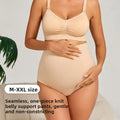 Plus size non-binding maternity panties, breathable belly support maternity briefs, stretch hip lift maternity underwear