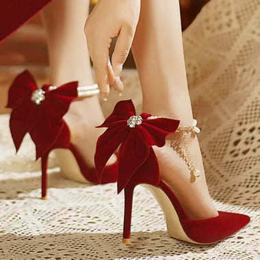 New-Women-Pumps-2025-Thin-Heel-Hollow-Sandals-Pearl-Butterfly-Pointed-Toe-High-Heels-Women-Luxury-Elegant-Wedding-Shoes-Bride