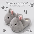 Cute Brown Bunny Plush Slippers Women Winter Warm Rebound Soft Sole House Shoes Indoor Fuzzy Non-Slip Comfortable Home Footwear
