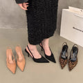 New Leopard Print Women Sandals Shoes Fashion Pointed Toe Shoes Elegant Party High Heel Shoes Stiletto Heels Sexy Single Shoe