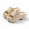 7CM Women Summer High Heeled Slippers Ladies Indoor Wedges Non-slips Sandals Couples Outdoor Beach Thick Sole EVA Flip Flops