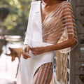 Long Elegant Dresses Women'S Lace Lace Hot Gold Deep V Long Sleeve Slit Irregular Dress Gown Abiti Da Festa