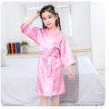 Silk Kimono Girl Dress Pink Bathrobes for Girls Nightwear Satin Silk Kids Robes Summer Girl Nightgown Sleepwear Children Kimono Wedding Spa Party Dress