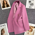 Women Suit Blazer Elegant Coat 2025 Spring Autumn Fashion Korean Blazer Luxury Double Breasted Jacket Solid Ladies Tops Clothes