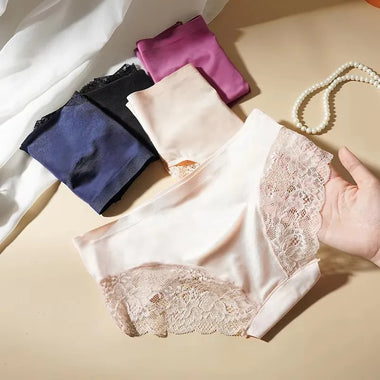 1-4Pcs Seamless WomenComfort Lace Briefs Hollow Out Panties Set Underwear Low Rise Female Sport Panty Soft Lady Lingerie Sexy