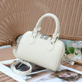 Genuine Leather Boston Bag for Women Soft Pillow Handbag Natural Tumbled Leather Crossbody Purse Elegant Top Handle Bag