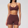 Women Sports Summer Yoga Set 2 Pieces Women Tracksuit Workout Clothes Sports Outfits High Waist Shorts Fitness Sports Suit Female Gym Clothes