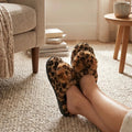 Leopard Color Indoor Fluffy Slippers For Women Winter House Shoes Warm Plush Cute Love Style Big Size Girls Home Cotton Slipper