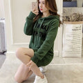 Women's Hoodie 2026 Winter New Mid-Length Fleece-Lined Thickened Oversize Letter Hooded Sweatshirt Casual Comfortable Streetwear