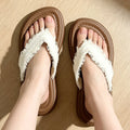 Daily Wear Fashion Slippers Women's Fringe Trim Flip Flops - Casual Flat Thong Sandals for Summer, Beach & Dress Outfits