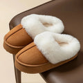 2026 Trend Flufy Fur Mules Slippers for Women Comfortable Thick Bottom Wam Plush Indoor Slippers Women Furry Winter House Shoes