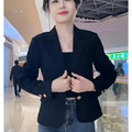Korean Lady Solid Color Short Suit Outwear Women Fashion Leisure Small Suit Coat Spring Autumn Female Long Sleeves Blazer Jacket