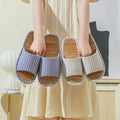 House Slippers Bamboo Women Striped Autumn Home Couples Indoor Non Slip Funny Sandals Shoes Male Soft Flat Summer For Tatami