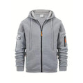 Hoodie Sweatshirt Men's Full Zip Hoodie Fleece Sweatshirt Jacket Multi Pocket Loose Casual Outdoor Long Sleeve Hooded Coat Warm Tracksuit Top