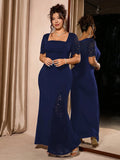 Plus Size Women Evening Dress Square Neck Lace Short Sleeve Maxi Dress Elegant Bodycon Long Party Dress Formal Wedding Guest Gow