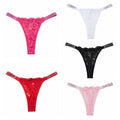 Lingerie Crystal Lace Flower Panties Cotton Crotch Low-waist Seamless Thong Underpants Embroidery Bikini Underwear Women Gifts
