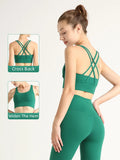 Summer Women Sports Bra Sexy Criss Cross Straps back Sports Top Underwear Shockproof Yoga Running Fitness Crop Top