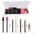 300pcs Deluxe Makeup Tool Kit Disposable with Portable Storage Case Lipstick Applicator Mascara Wands Eyelash  Eyeshadow Brushes