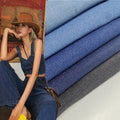 Jeans Stretch Denim Fabric Stretch Pure Cotton Denim Fabric By The Meter for Skirts Coats Sewing Fashion Plain Thick Thin Style Jeans Cloth Breathable Blue