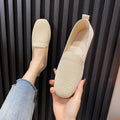 2026 Solid Color Square Toe Mesh Loafers Shallow Women Flats Shoes Soft Bottom Knit Ballet Flats Shoes Casual Slip on Boat Shoes