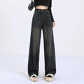 Spring And Autumn Retro High Wide-Leg Jeans For Women 2025 Trend New Small Size American Style Loose Straight Pants