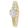 Women Fashionable Versatile Quartz Watch Alloy Circular Dial Stainless Steel Watchband Simple Casual Wristwatch