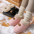 Fashion Fluffy Platform Soft Sole Slippers for Women Plush Warm Cotton Shoes Comfortable Non-Slip Winter Unisex Home Slipper