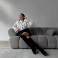 Women Victorian Lace Ruffle Blouse Stand Collar Sheer Puff Long Sleeve Elegant Vintage Shirt Tops