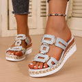 Large Size Roman Style Women's Sandals Open Toe Beach Slippers Summer Wedges Comfortable Outdoor Slip-On Shoes for Women