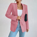 Spring Women Jacket Solid Polyester Cotton Non Strech Long Sleeve Office Lady Blazers New Fashion In Outerwears Coats