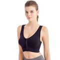 Front Zip Sports Bra High Impact Support Breathable Wire Free Running Yoga Top for Women