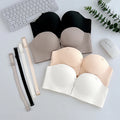 FINETOO Front Closure Push Up Bras Sexy Seamless Plunge No Steel Brassiere Thick Female Underwear Solid Color Invisible Lingerie